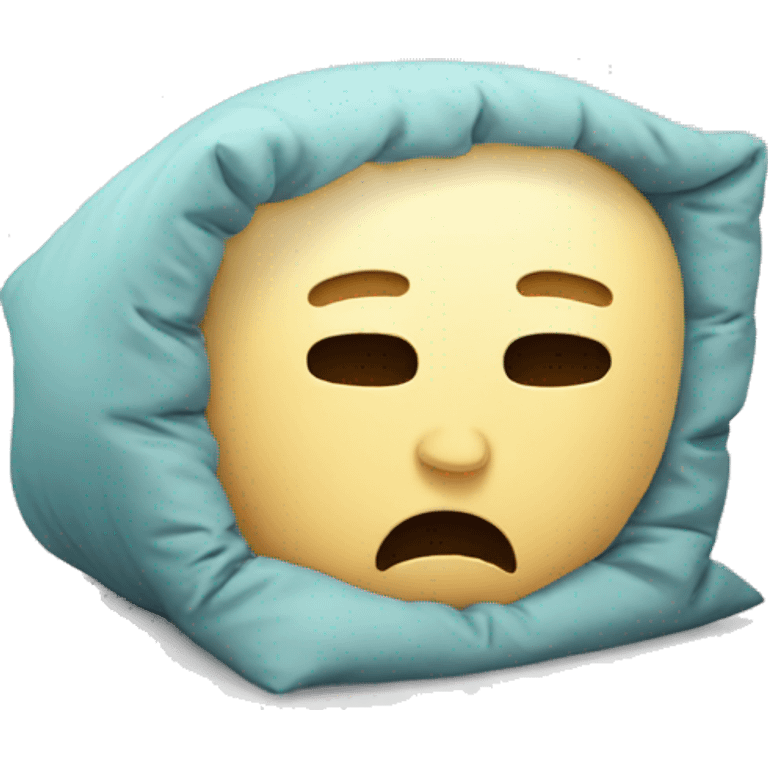 cartoon head buried in pillow emoji