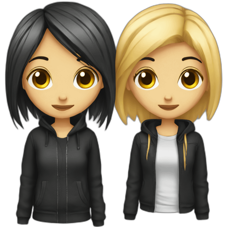 two emo girlfriends emoji