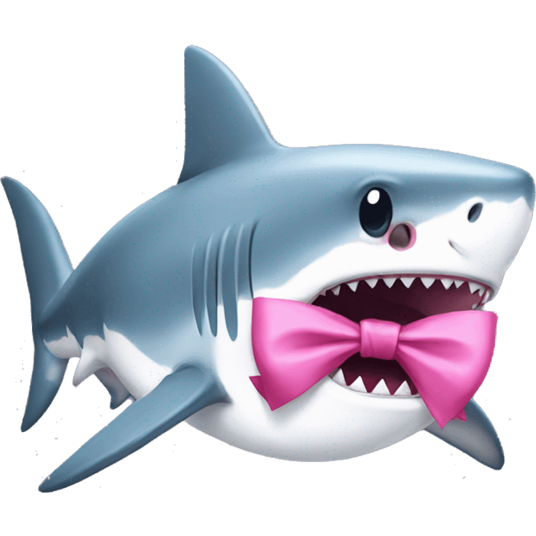 Shark with pink bow emoji