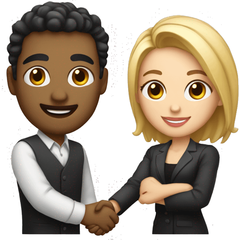 light-skinned restaurateur and blogger shake hands with perfect eyes emoji