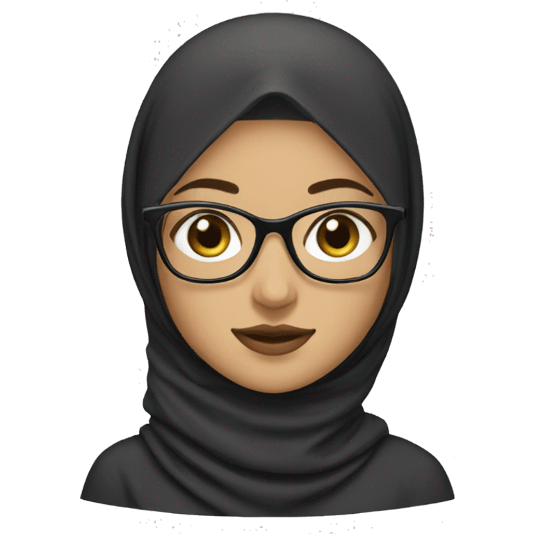 Hijab girl with squared glasses  emoji