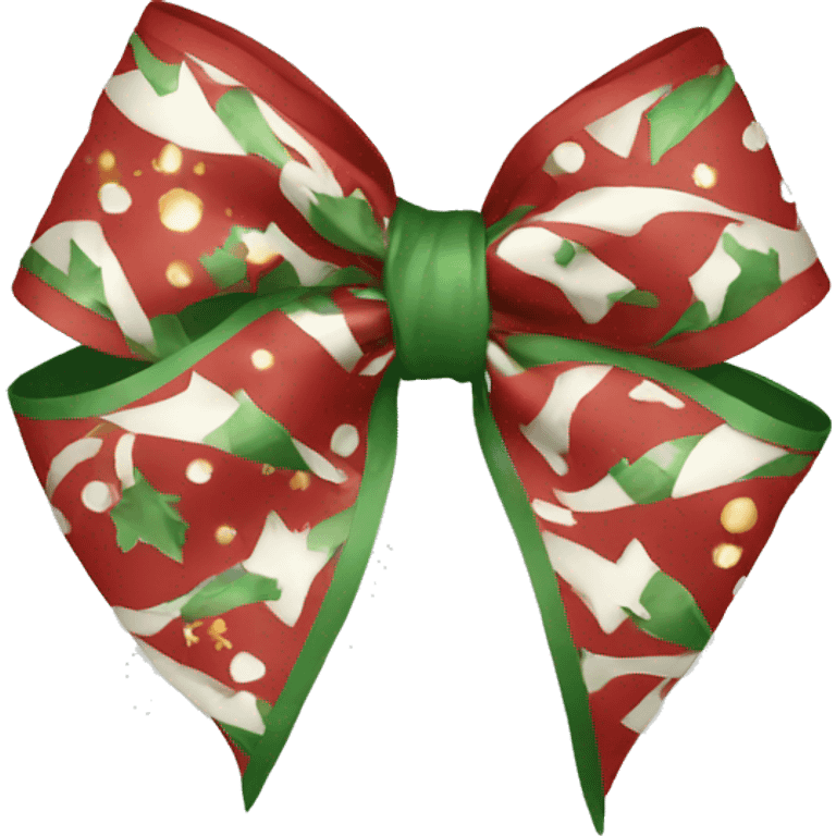 Bow with Christmas patterns  emoji