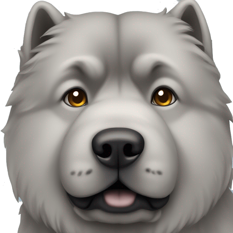 Gray chow chow with blue gray eyes emoji