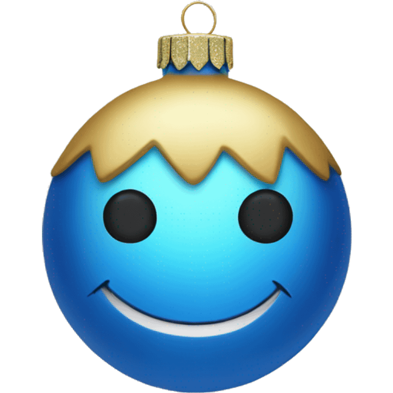 Blue Christmas ornament  emoji