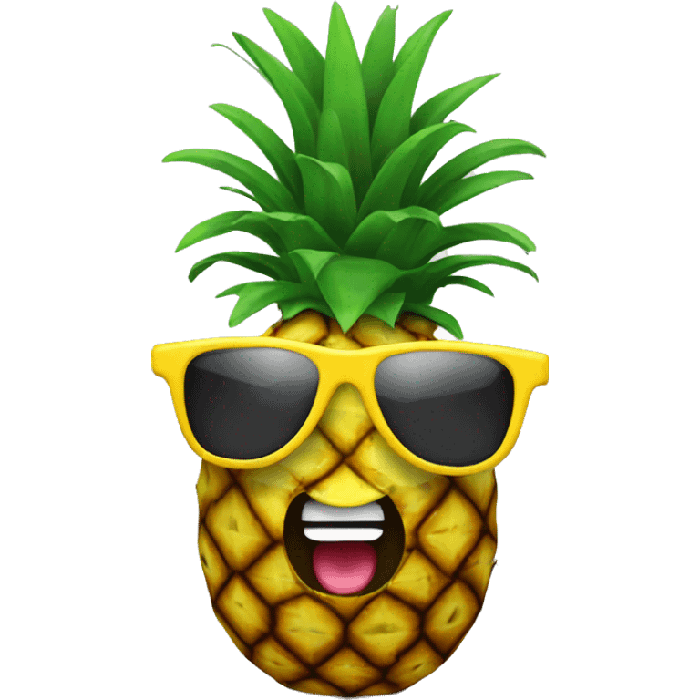 a pineapple with a headset and beach glasses emoji