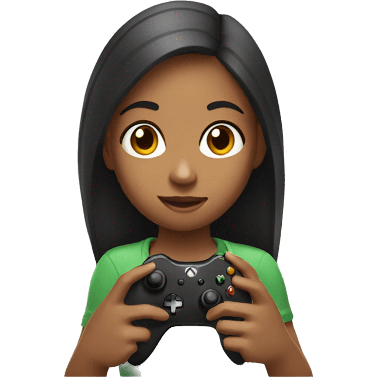 Girl playing Xbox emoji