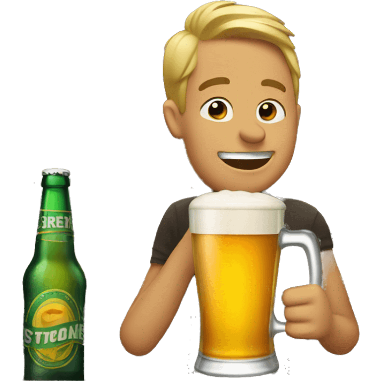 Drinking beer at a bar emoji