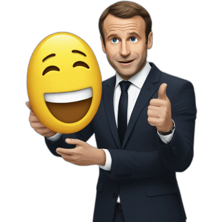 Macron holding hype sing emoji