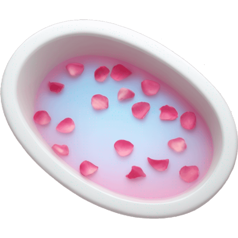 bath tub with rose petals and pink water  emoji