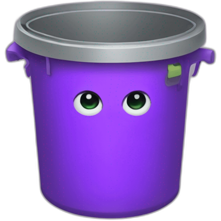 a trash can with a purple brain instead of a lid emoji