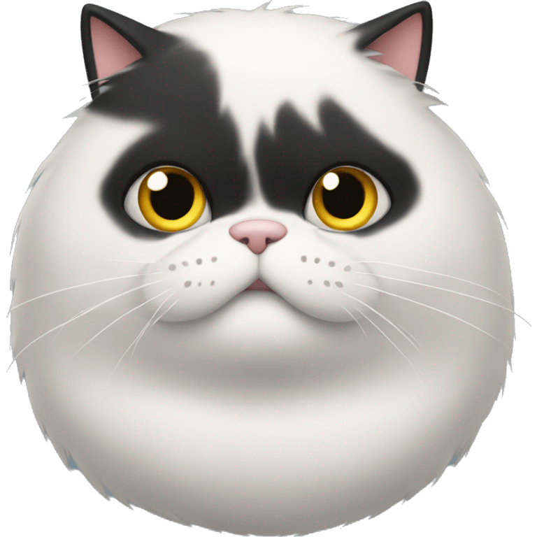 FAT CAT WHITE AND BLACK HAIR scared emoji