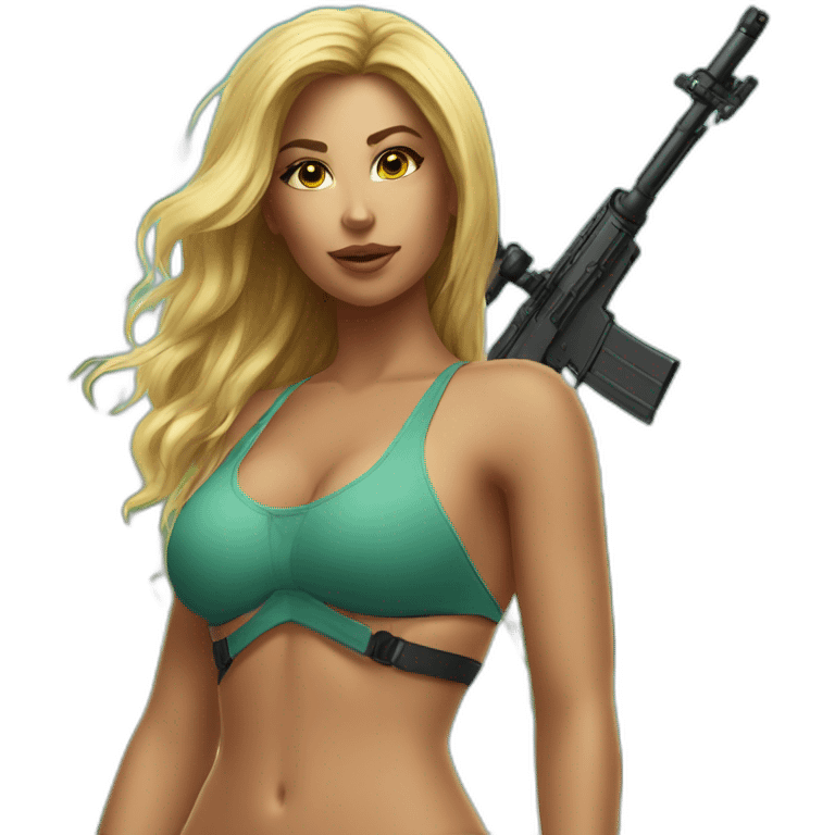 Sexy swimwear sniper girl emoji