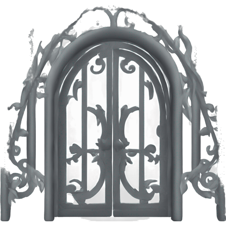 iron gate, arch, passage, metal, temple emoji