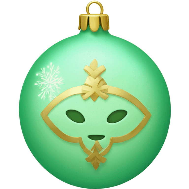 Pastel Green ornament with new year pin  emoji