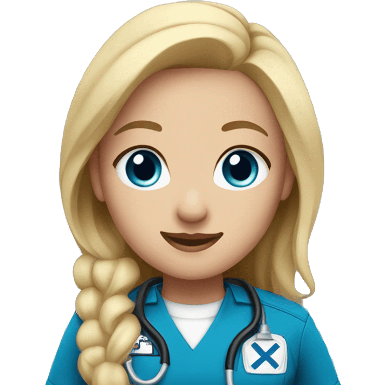 Female EMT with blue eyes and blonde hair emoji