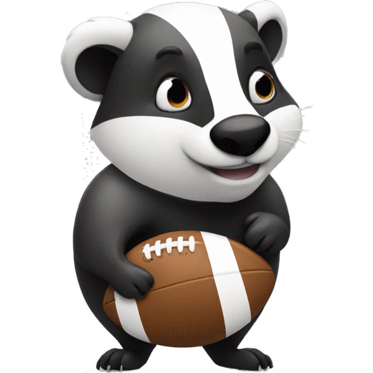 Badger holding a rugby ball emoji