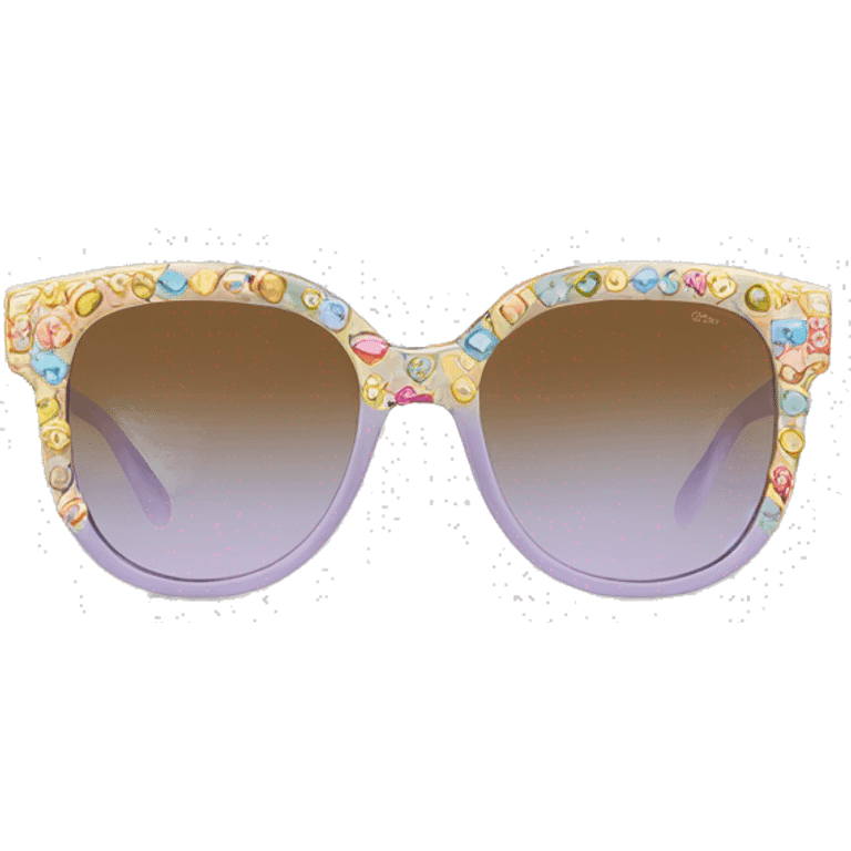 Dolce and Gabbana sunglasses with colourful pastel ornament print and golden detais  emoji