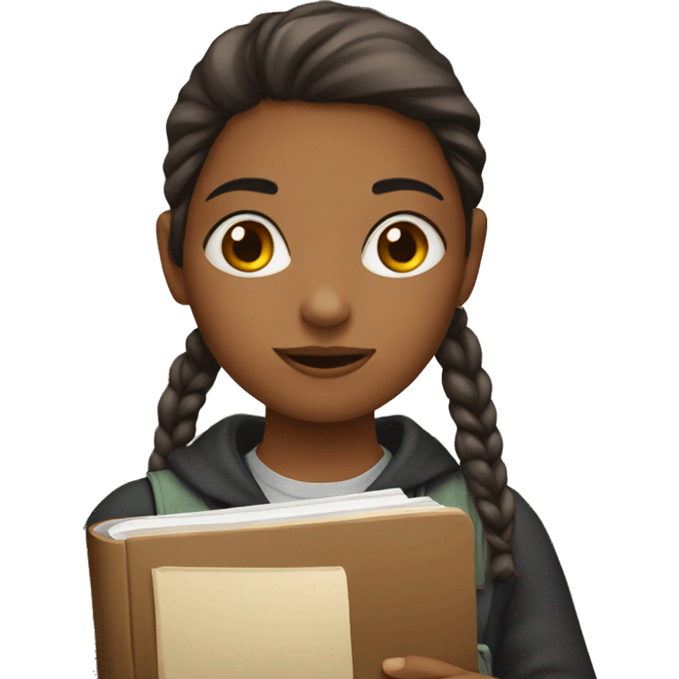 Girl with diary emoji