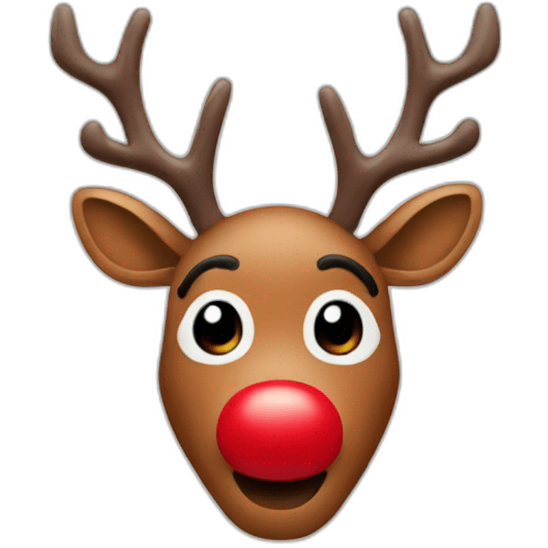 rudolph with red nose face emoji