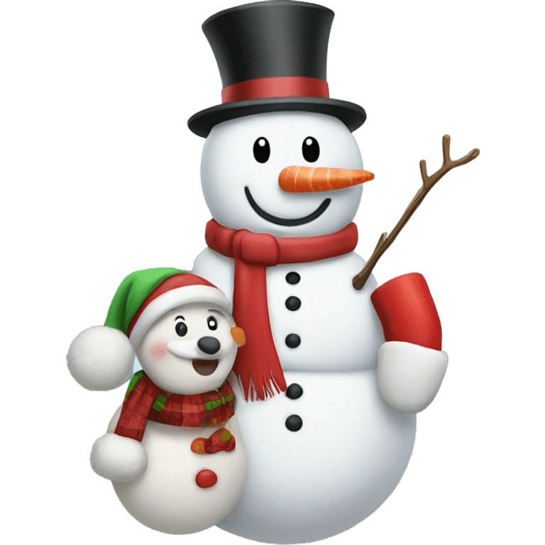 Snowman with Santa  emoji