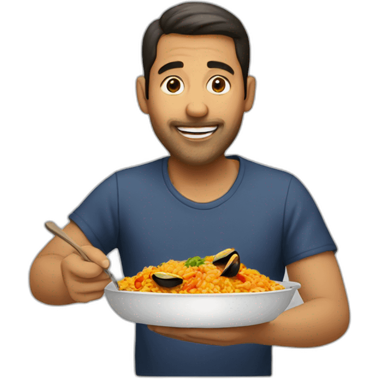 man eating paella emoji