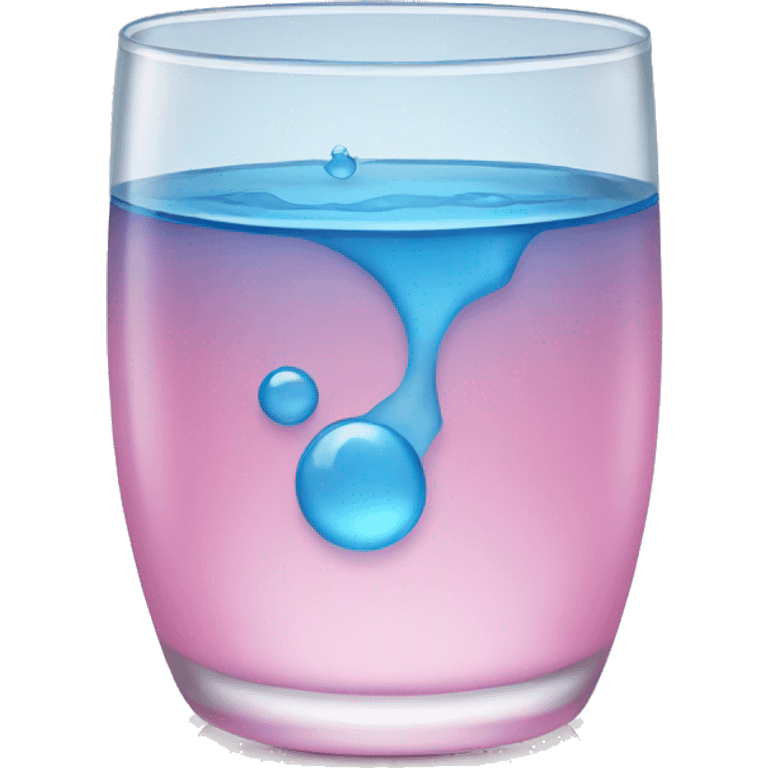 Pink glass of blue water  emoji