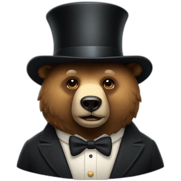 bear wearing a top hat emoji