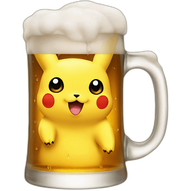 Pikachu beer emoji