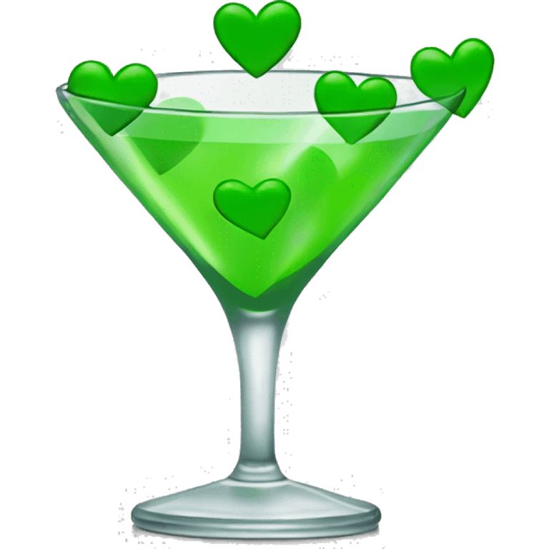 martini glass with green hearts emoji