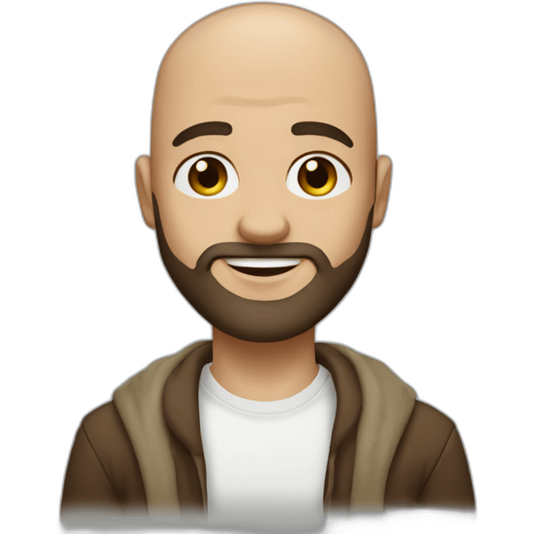 Daniel nass, brazilian, white skin, half bald, straight brown hair, bearded emoji