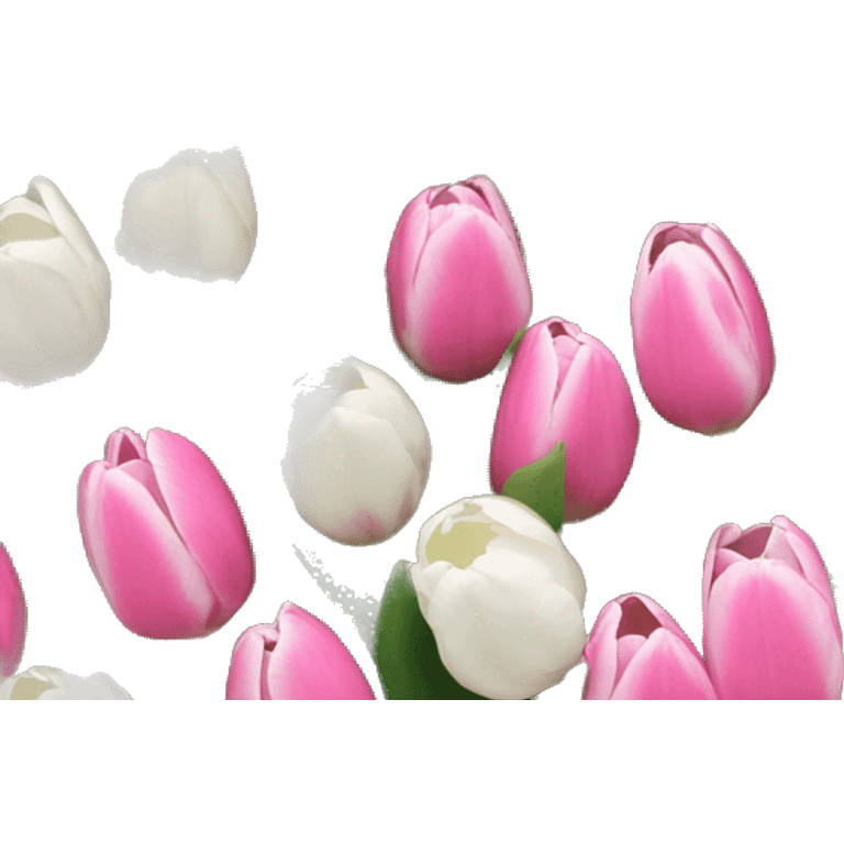 Pink and white Tulips  emoji