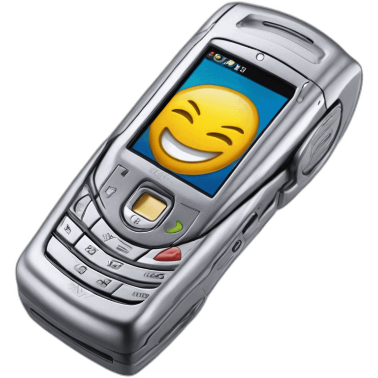 2004 silver Motorola Razr V3, showcasing the iconic sleek clamshell design at a three-quarter angle emoji