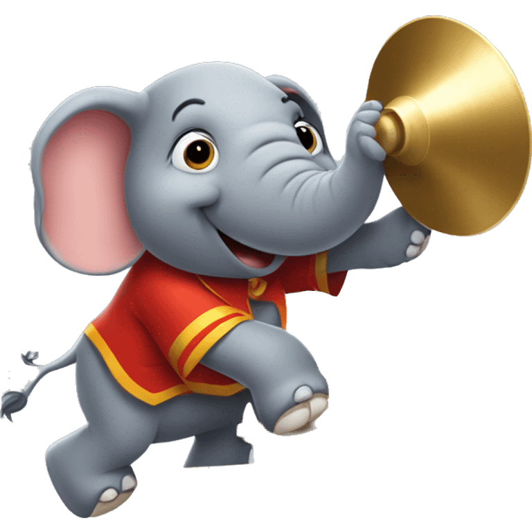 Elephant tripping down stairs carrying cymbals emoji