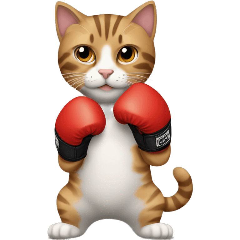 light brown tabby cat boxing gloves  emoji