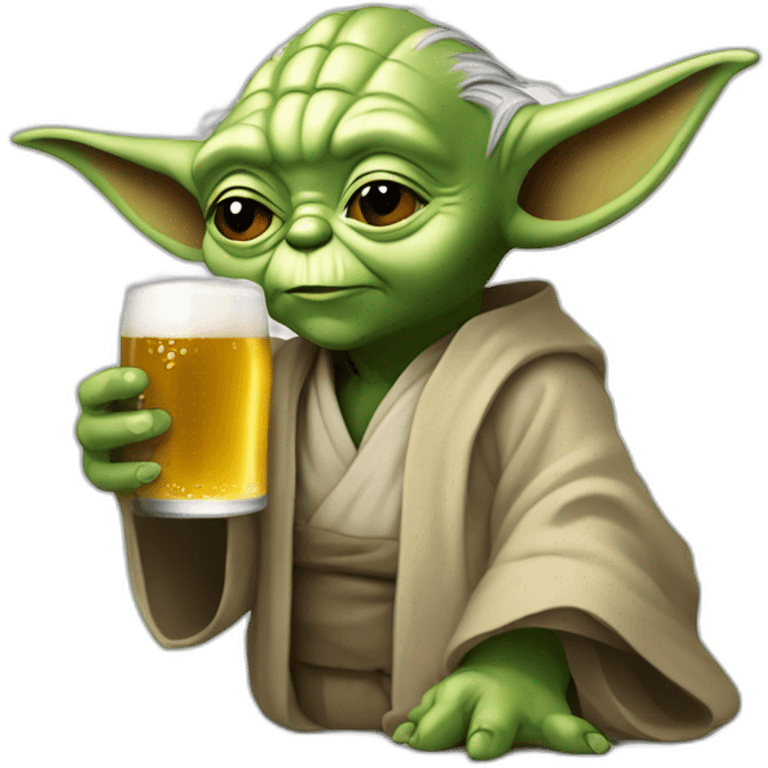 Yoda qui bois une bière emoji