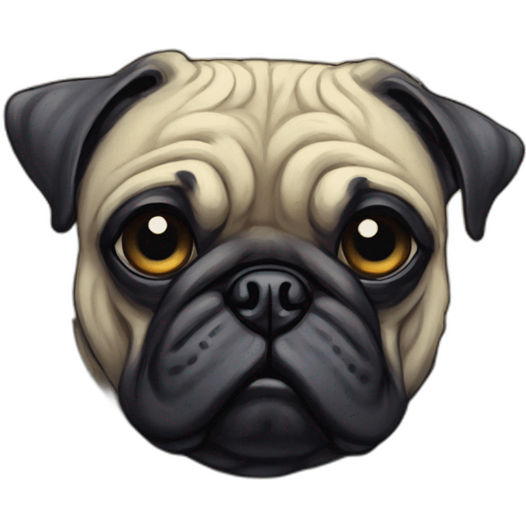 A cyberpunk pug in Art Nouveau style during 1910 emoji