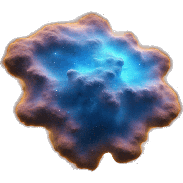 blue 3D highly detailed realistic nebula in cosmic outer space, depth of field, png cutout emoji