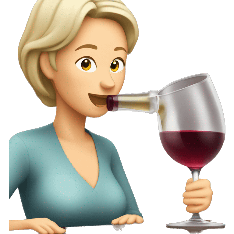 Mom Drinking wine directly out of decanter emoji