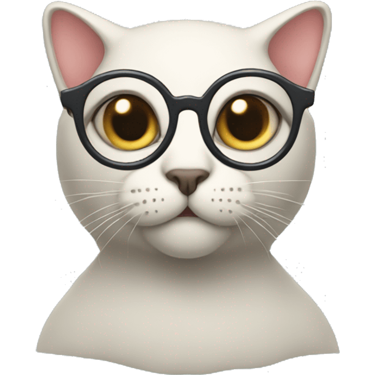 Cat brains with eyeglasses  emoji