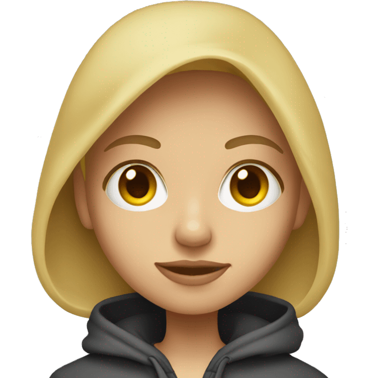 blonde in hoodie portrait emoji