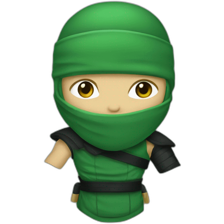 White ninja in a green armband emoji