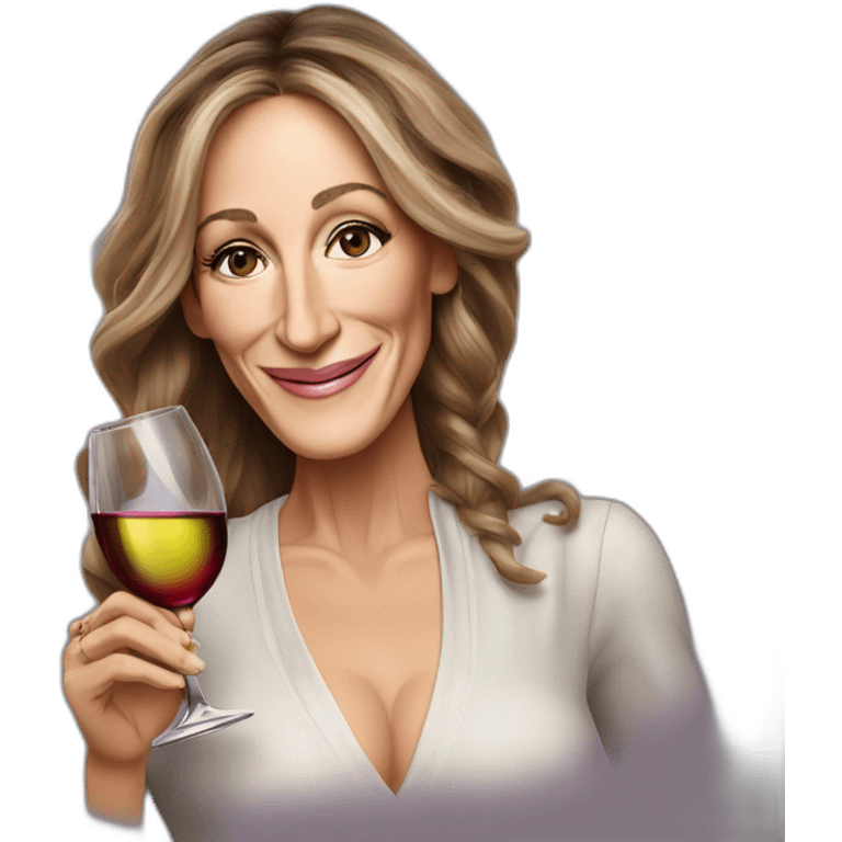 Sarah Jessica Parker with a glass of wine in her right hand emoji