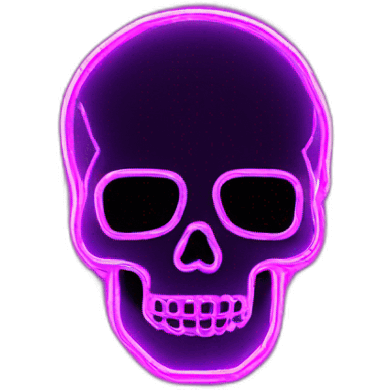 skull shape neon sign style emoji