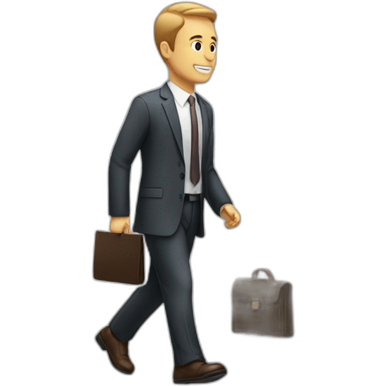 business man walking emoji