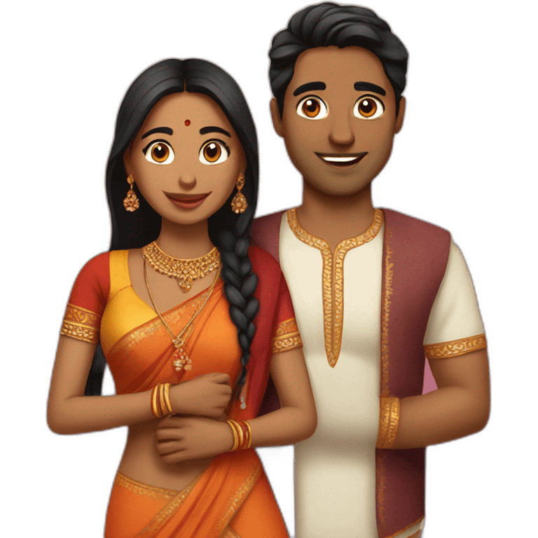 love indian couple emoji