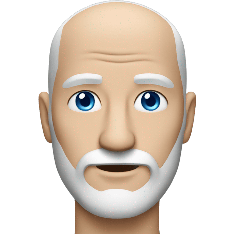 partly gray beard with blue eyes bald man  emoji