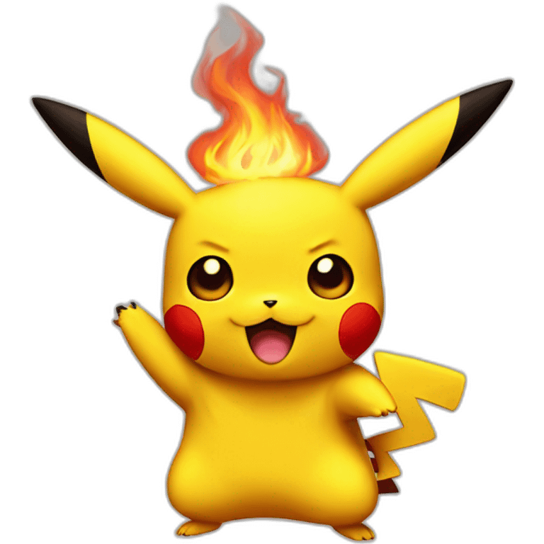 pikachu on fire emoji