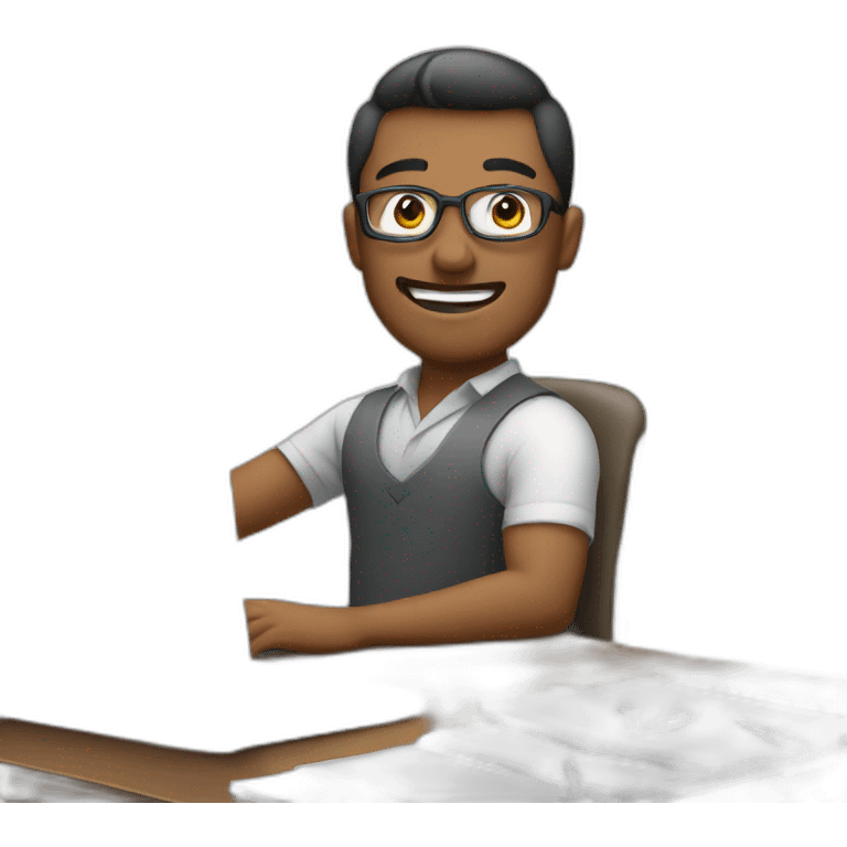 A marketer at his desk  emoji