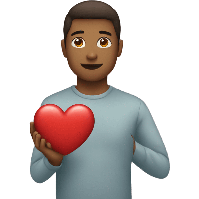 person holding heart emoji