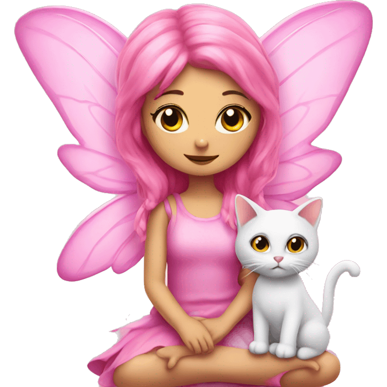 pink fairy with a cat emoji